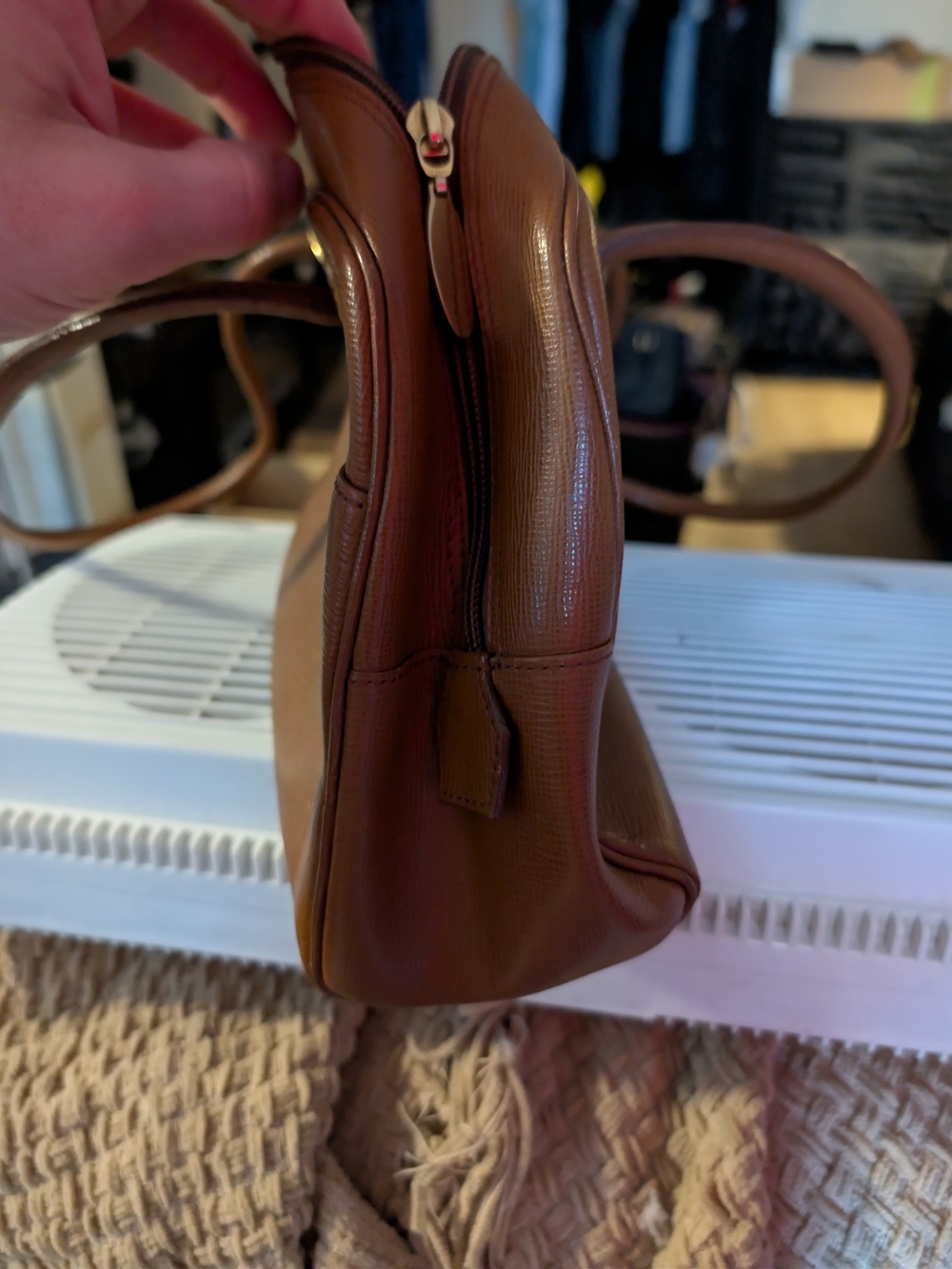Pre-1999 Burberry Brown Leather Top-Handle Bag - Picture 2 of 7